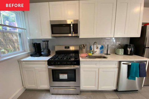 A 'millennial gray' kitchen gets a dramatic green $3,000 makeover