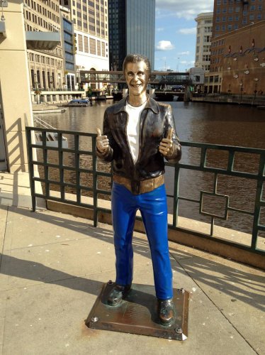 The Onion says Milwaukee removed Bronze Fonz in a break with city's 'greaser past'