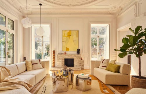 Tour a reimagined Paris apartment inside a Haussmannian mansion with its own epic garden