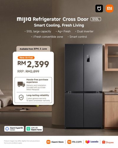 Xiaomi Malaysia&rsquo;s first smart fridge has arrived: Mijia Refrigerator Cross Door 510L priced from RM2,399