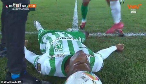 Treble-winning footballer collapses on pitch mid-match before ambulance is rushed along the sidelines - as club issues health update on star