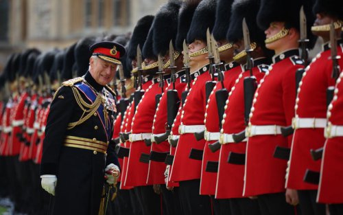 King presents new Colours to Coldstream Guards