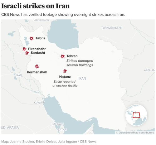 Maps show where Israel attacked Iran, sites of nuclear program