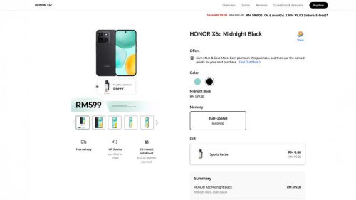 Honor X6c launched in Malaysia with 6.61&Prime; 120Hz screen, 50MP camera, priced at RM599