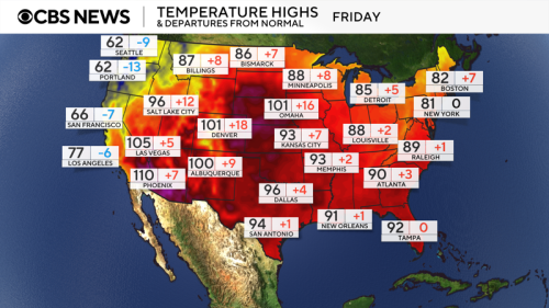 Maps show forecast for looming heat wave