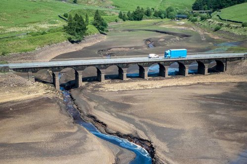 Pictures show drastic water levels in Woodhead Reservoir following driest spring in 100 years