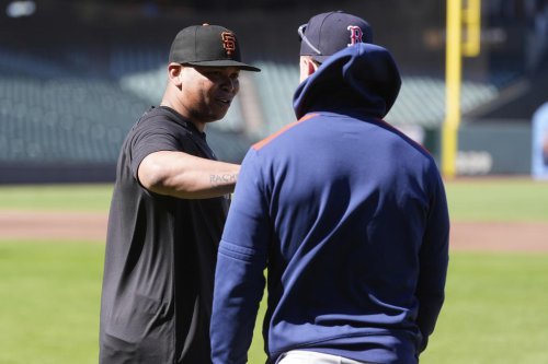Rafael Devers explains why he is willing to play first base for the Giants but not the Red Sox