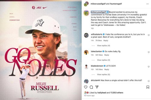 Record-setting junior golf phenom makes college choice