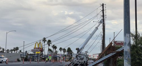 Over 33K customers without power, nearly 50 power poles damaged as Las Vegas valley sees high winds