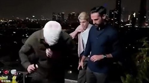 Dramatic moment CNN star forced to urgently evacuate set live on air after missile fired