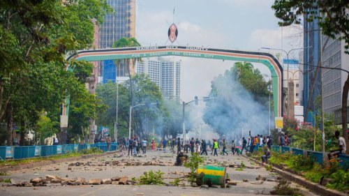 Police fire tear gas and water cannons at protesters in Kenya as thousands take to the streets
