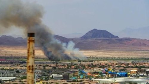Las Vegas crews continue to battle Wetlands Park brush fire; 20% of 110 acres contained