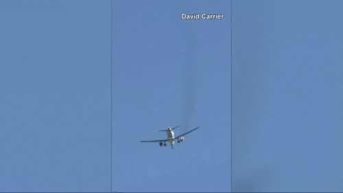 Passengers safe after flight returns to Las Vegas with engine emitting smoke