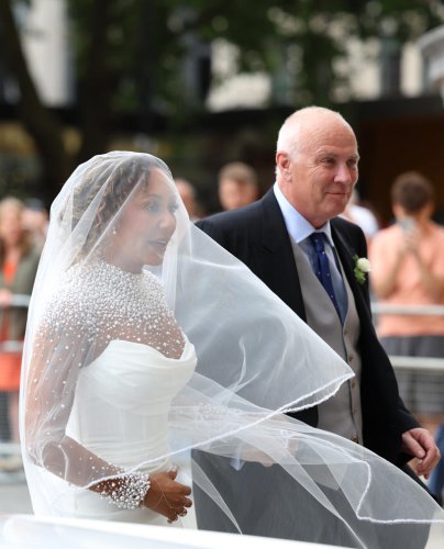 Famous faces including former Spice Girl Emma Bunton arrive for wedding of Mel B