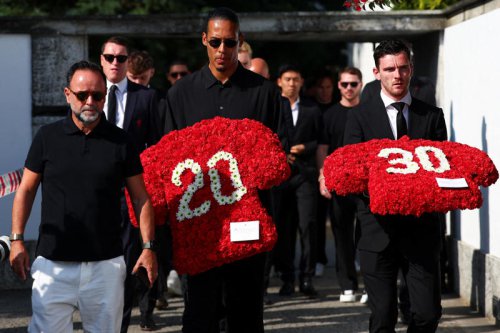 Diogo Jota&rsquo;s distraught family joined by footballing stars for heart-wrenching funeral days after car crash