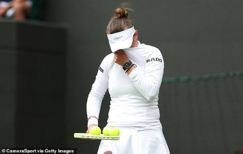 Defending Wimbledon champion breaks down in tears as she has vitals taken during third-round defeat