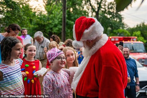 Small town rallies together to create 'last' Christmas in summer for girl, 9, with terminal cancer