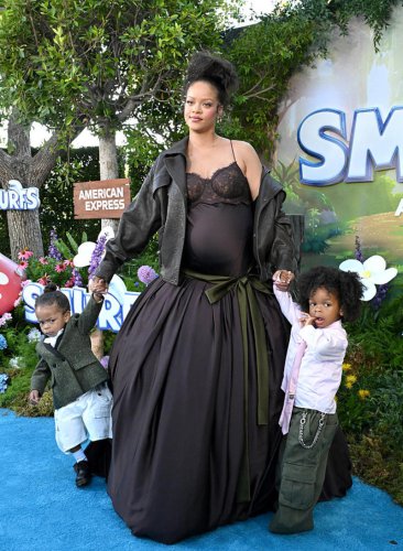 Rihanna's Sons RZA and Riot Make a Rare Appearance at 'Smurfs' Premiere