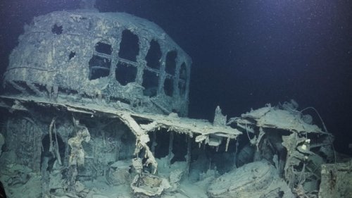 Photos reveal sunken warship discovered half a mile deep after 83 years