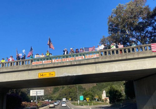 Hundreds gather to sing, protest during &lsquo;Good Trouble' rallies in SLO County