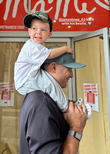 James Lowe reunites with his mini 'bestie' on Lions tour in Australia