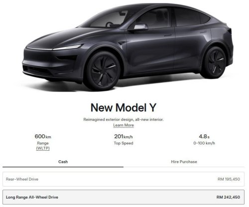 Tesla Model Y Long Range AWD gets a EV range jump from 551km to 600km