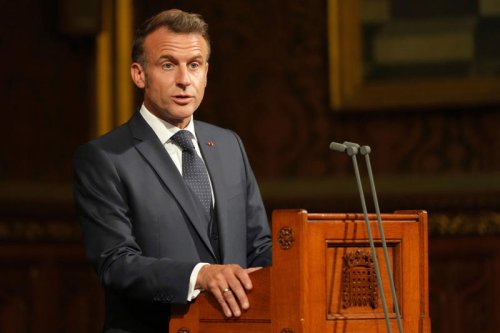 Britain and France must shoulder burden of keeping Europe safe, Macron says in historic parliament address