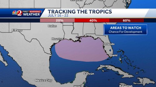 Area being monitored in Gulf for potential tropical development in mid-July
