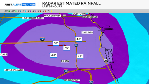 Flash flood in Chicago saw more than 4 inches of rain fall in less than 90 minutes on West Side