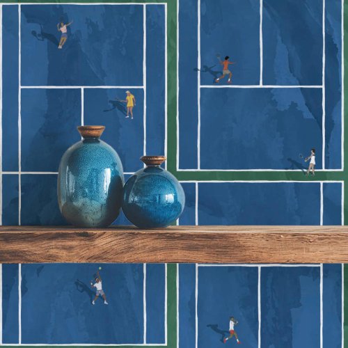 This Gorgeous New Wallpaper Is Inspired by the World&rsquo;s Most Iconic Tennis Court