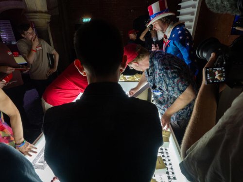 In London, theatergoers reenact storming of the U.S. Capitol