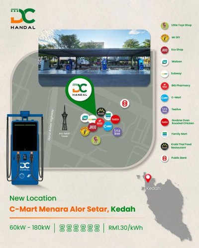 DC Handal deploys largest EV charging hub in Alor Setar with 6 bays, up to 180kW
