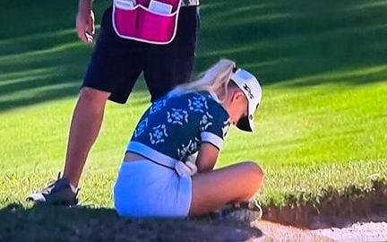 Charley Hull collapses twice on course