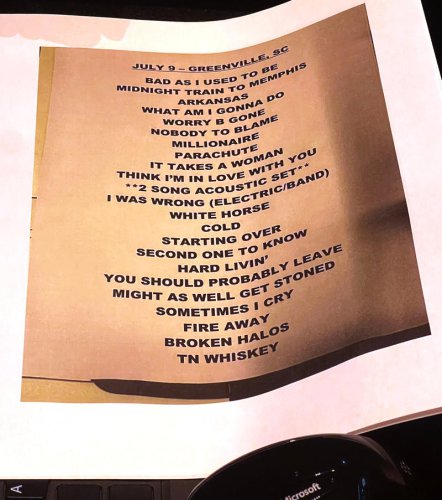 What songs did Chris Stapleton play July 9 in Greenville? Nikki Lane? See setlists, photos