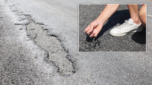 Woman narrowly avoids car as flip-flop gets stuck