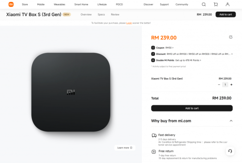 Xiaomi&rsquo;s 3rd Gen TV Box S now in Malaysia: 4K Google TV box with 25% faster chipset, WiFi 6, priced at RM239