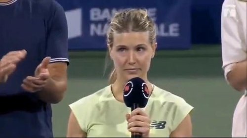 Emotional Eugenie Bouchard wipes away tears after playing last ever match following shock retirement