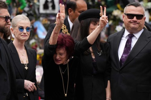 Tearful Sharon Osbourne greets crowds at Ozzy&rsquo;s emotional funeral