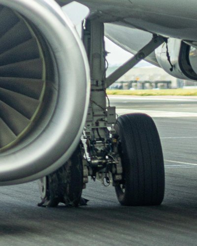 Brits shaken after plane tyre bursts during take off
