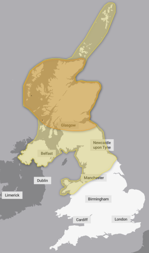 Storm Floris map shows where heavy rain and up to 90mph winds hitting the UK