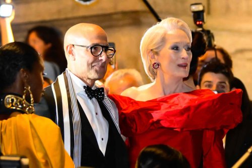 Meryl Streep's Sculptural Red Ballgown Features an Unexpected Asymmetrical Detail