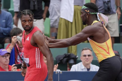 Bad blood. Lyles shoved by Bednarek after his win in 200 meters at US nationals