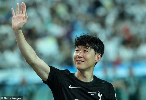 Son Heung-min breaks down in tears during Tottenham send-off before team-mates launch him in the air