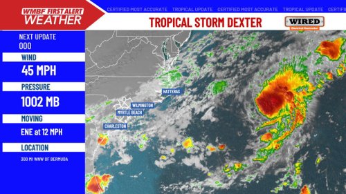 FIRST ALERT: Tropical Storm Dexter forms, two other areas to watch in the Atlantic