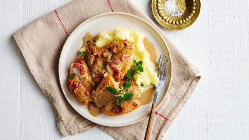 One pan creamy chicken, bacon &amp; pumpkin