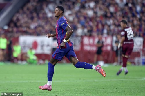 Marcus Rashford spotted in Barcelona shirt for first time as he makes debut for the Spanish giants