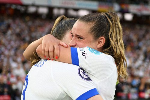 Inside England&rsquo;s Euro 2025 party - including celebrations with &lsquo;coffee dog&rsquo; Reggie