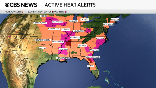Heat maps show half the U.S. under advisories, warnings