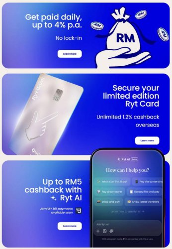 Ryt Bank Promo: 4% p.a. interest rate and unlimited 1.2% cashback for overseas spending