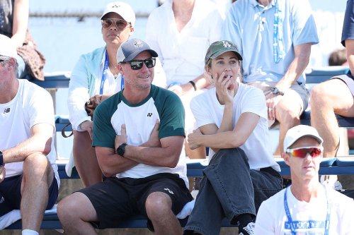 Tennis legend Lleyton Hewitt and wife Bec proudly watch son Cruz compete at the US Open